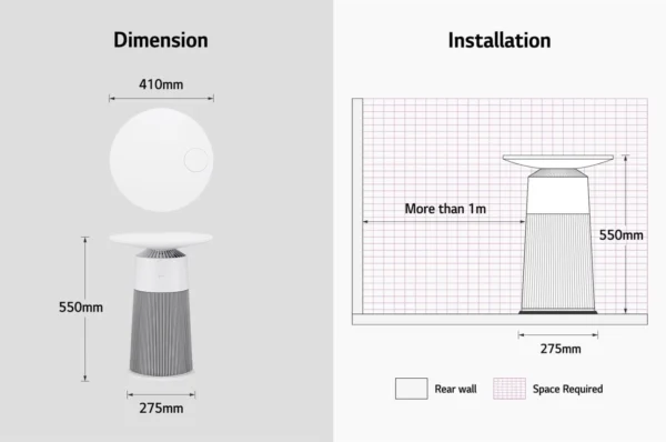 LG AeroFurniture Air Purifier (Essence White) with Wireless Charging - Image 4