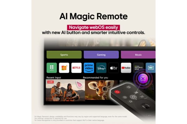 77 inch LG OLED AI TV B5 120Hz Dolby Vision & HDR10 4K UHD (2025) - Image 4