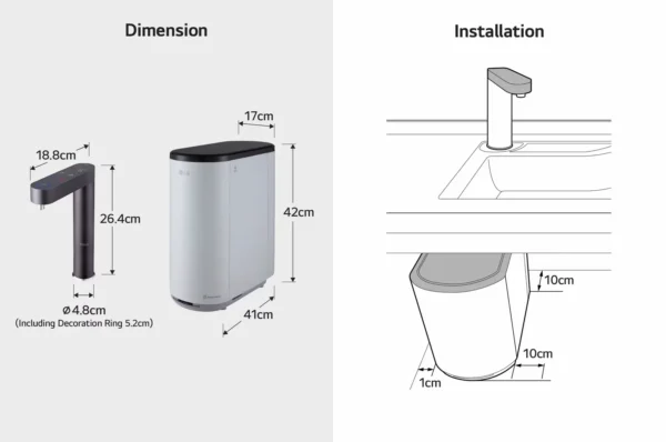 LG PuriCare™ ATOM-U Water Purifier, Solid Black - Image 6